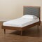 Baxton Studio Tasha Mid-Century Dark Grey Fabric Upholstered and Walnut brown Finished Wood Platform Bed-Twin 192-11542-11158-ZORO - alternate 5